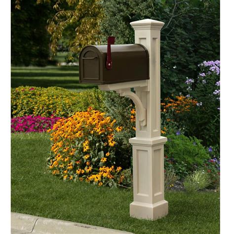 Mayne Estate Series Plastic Mailbox Post Clay 580500100 The Home Depot