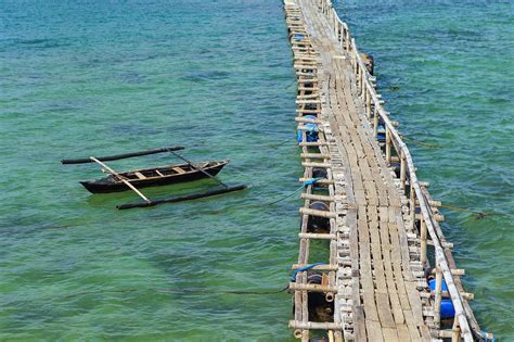 This Man Made Bamboo Bridge Built By The Locals For Crossing From One