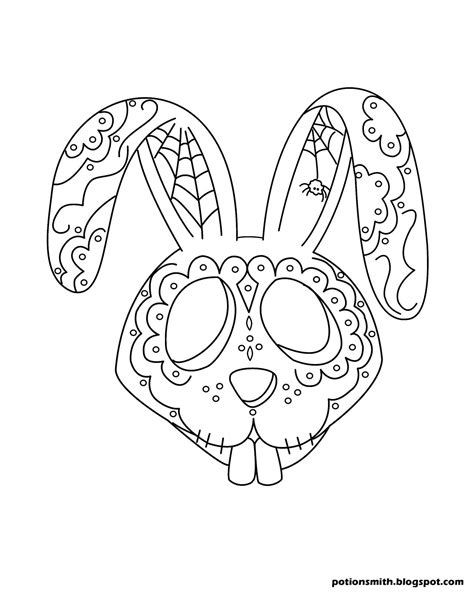 Here is the picture of a dead bride dressed up in her dressing gown and decorated with enrich this romantic moment with colors. Sugar Skull Bunnies | Skull coloring pages, Bunny coloring ...