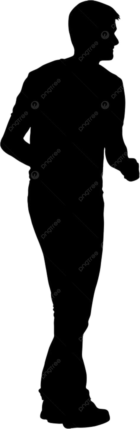 Man Standing Silhouette Transparent Background Black Silhouette Man