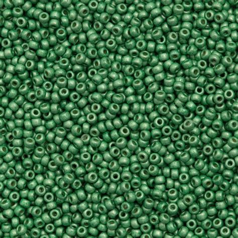 Miyuki Round Seed Bead 110 Duracoat Matte Galvanized Dark Mint Green