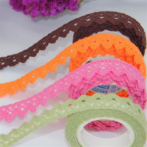candy color lace cotton fabric tapes diy scrapbooking decoarative lace tape note diy album diary