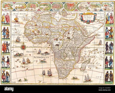 Antique Map Africa Map Old Africa Map Retro Africa Map Vintage