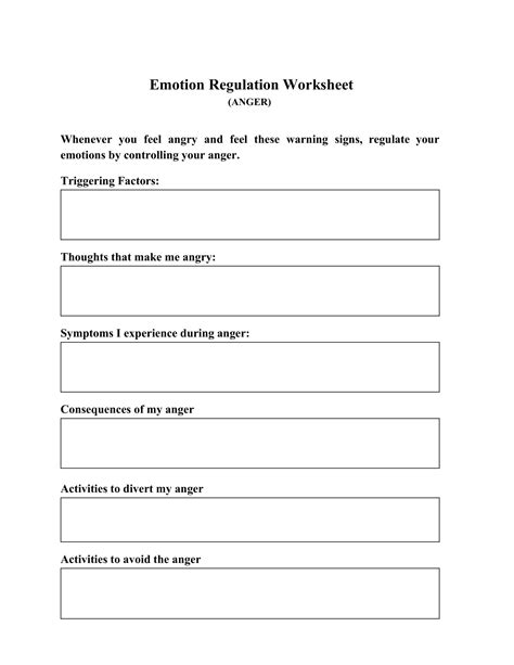 Free Printable Emotional Regulation Worksheets Printable Worksheets