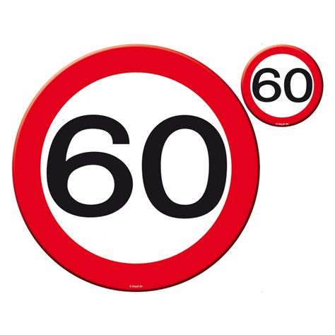 Stilvolle und extravagante einladungen zum 60. 60 Geburtstag Deko Party Verkehrsschild Verkehrszeichen ...