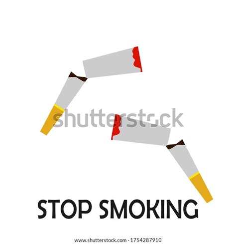 Illustration Smoking Bans Flat Style Cigarette Stock Vector Royalty