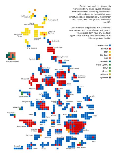 General Election 2019 Cartogram Map House Of Commons Library