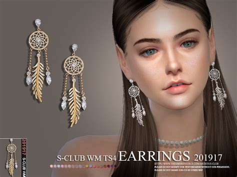 Feather Earrings The Sims 4 P1 Sims4 Clove Share Asia Tổng Hợp