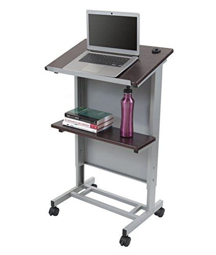 Stand Up Desk Store Mobile Adjustable Height Rolling Lectern Podium