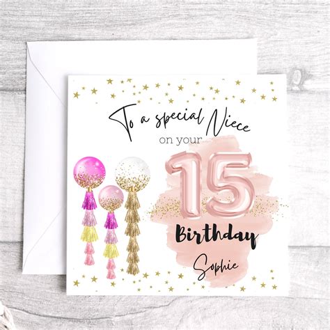 15th Birthday Card Personalised 15th Birthday Card Age 15 Etsy Uk