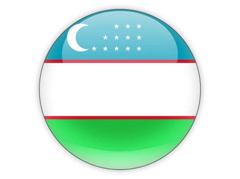 Round icon. Illustration of flag of Uzbekistan