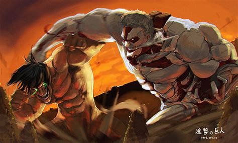 Hd Wallpaper Anime Attack On Titan Eren Yeager Reiner