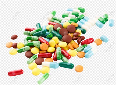 Coloured Tablets And Capsules Of Various Colors Material Medicine