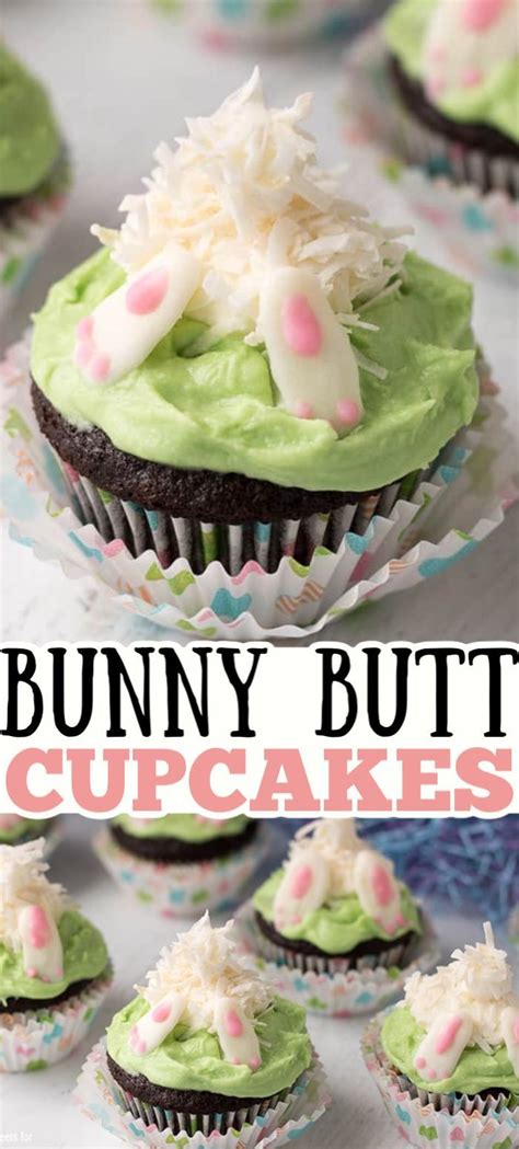 these bunny butt cupcakes are the perfect easter and springtime themed cupcakes for your next