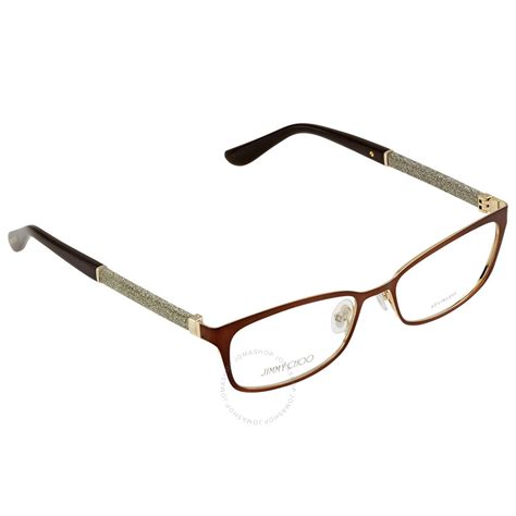jimmy choo ladies brown rectangular eyeglass frames jc1660ls70052 762753257437 eyeglasses
