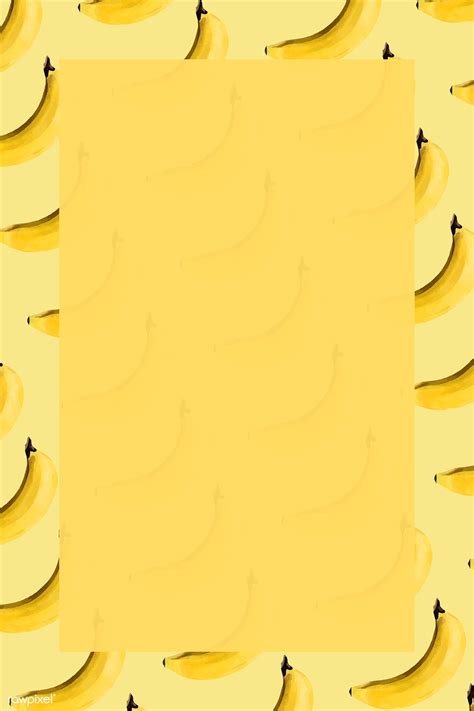 Hand Drawn Natural Fresh Banana Patterned Frame Vector Premium Image