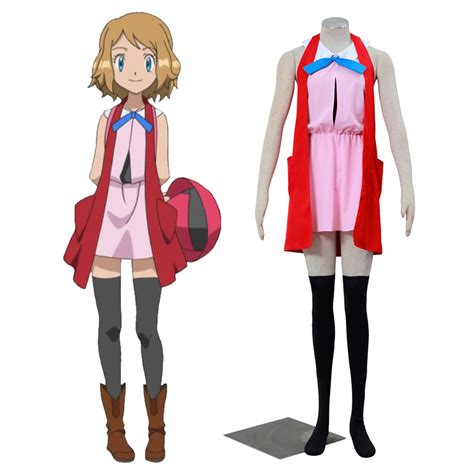 Anime Pokemon Xy Pocket Monsters Serena Cosplay Costume Pink Dress