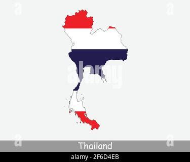 Vector Map Thailand And Bangkok Country And Capital Isolated Vector