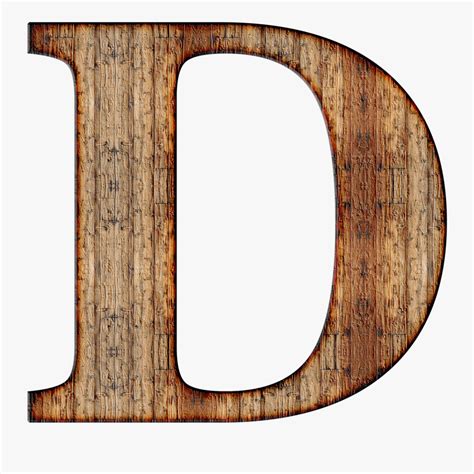 Wooden Capital Letter D - Letter D Transparent Background , Free