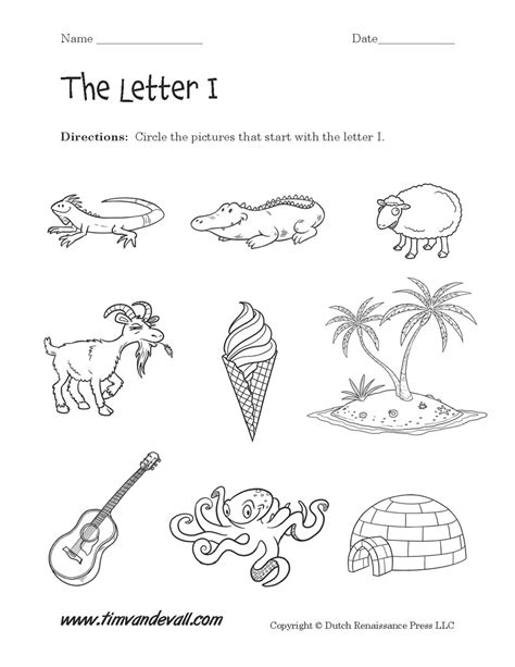 Letter I Worksheets Free Printables