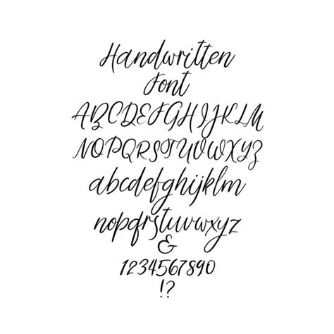 Typography Letters Handwritten Vector Alphabet Brush Letters