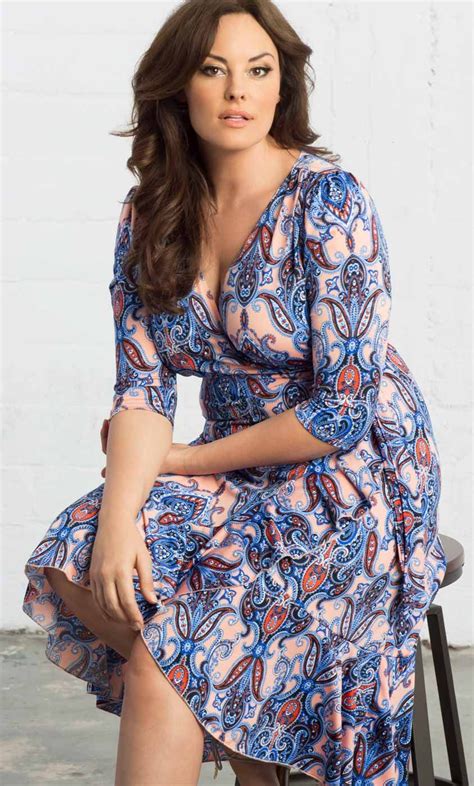 Check Out The Deal On Flirty Flounce Wrap Dress At Kiyonna Clothing Dresses Plus Size Outfits