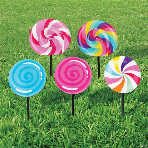 Candy World Swirl Lollipop Yard Signs Fun Express