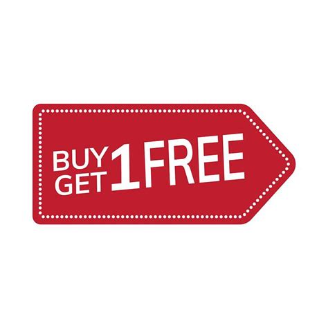 Buy One Get One Free Promotional Tag Vector