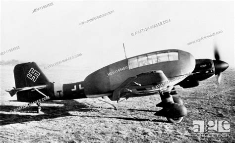 Luftwaffe Junkers Ju 87d 3 Stuka With Personnel Pods In 1944 During