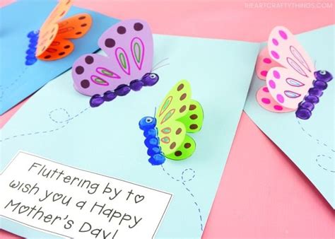 Mothers Day Butterfly Craft Diy Cards For Mom Birthday Cards For