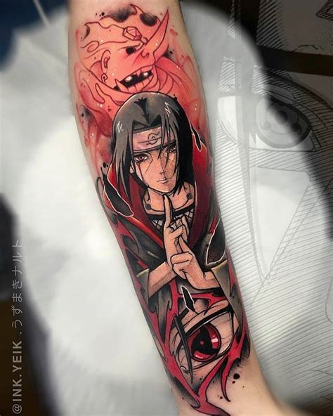1 Anime Tattoo Page Di Instagram Amazing Itachi Tattoo Done By Inkyeik To Submit Your Work