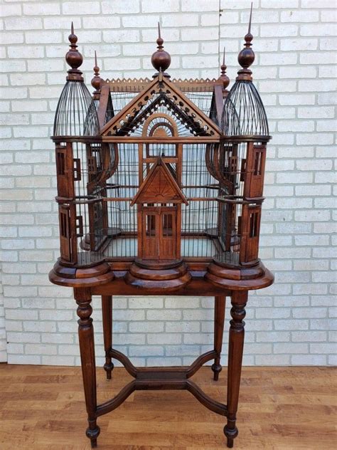 Antique Victorian Style Bird Cage On A Stand In 2021 Bird Cage Design