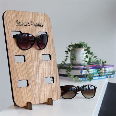 Personalised Sunglasses Holder Stand Wooden Glasses Holder Etsy Uk