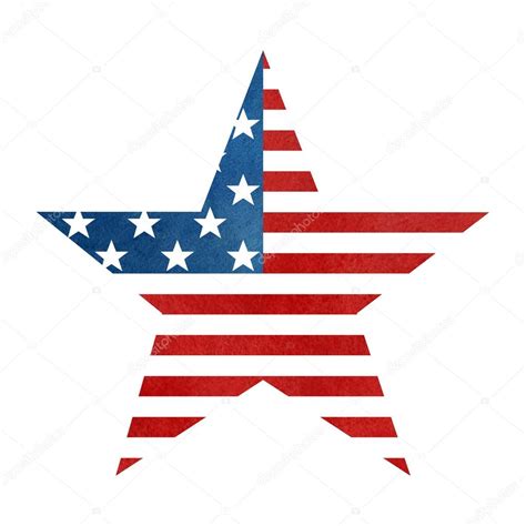 Big Star American Flag On White Background — Stock Photo © 4 115597244