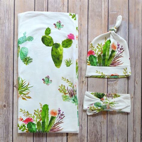 Swaddle blankets are made specifically for this. Swaddle Blanket Set / Hospital Blanket set / cactus ...