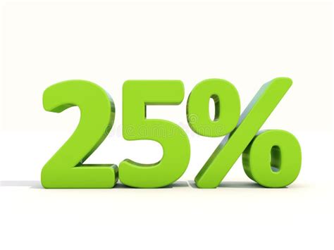 25 Percentage Rate Icon On A White Background Stock Image Image Of