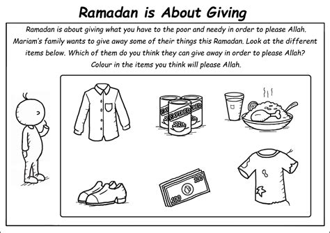 Ramadan Is About Giving Islamic Coloring Page Islamic Comics