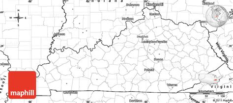 Blank Simple Map Of Kentucky