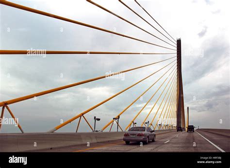 Sunshine Skyway Bridge Over The Tampa Bay Florida Stock Photo Alamy