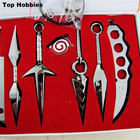 Anime Naruto Blade Keychain Kunai Sword Shuriken Knife Pendant Cosplay