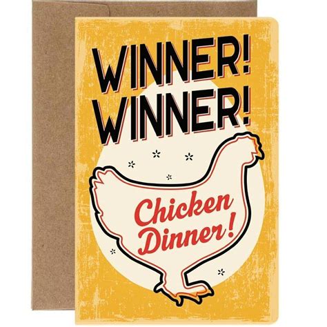 Winner Winner Chicken Dinner Congratulations Card By Tree Free