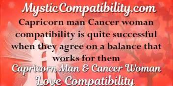A cancer man can emotionally soften a capricorn woman, while she can move him toward greater worldly achievement. Capricorn Man Cancer Woman Compatibility - Mystic ...