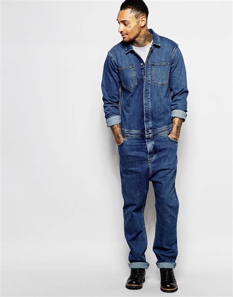 Whether you're looking for a tux to wear to a wedding or you just want to step up your daytime. Asos Boiler Suit In Denim Mid Blue in Blue for Men | Lyst