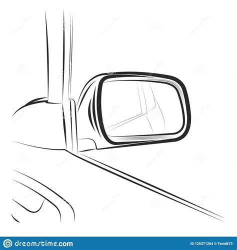 Rearview Car Mirror On A White Background Stock Vector Illustration Of Speed Silhouette