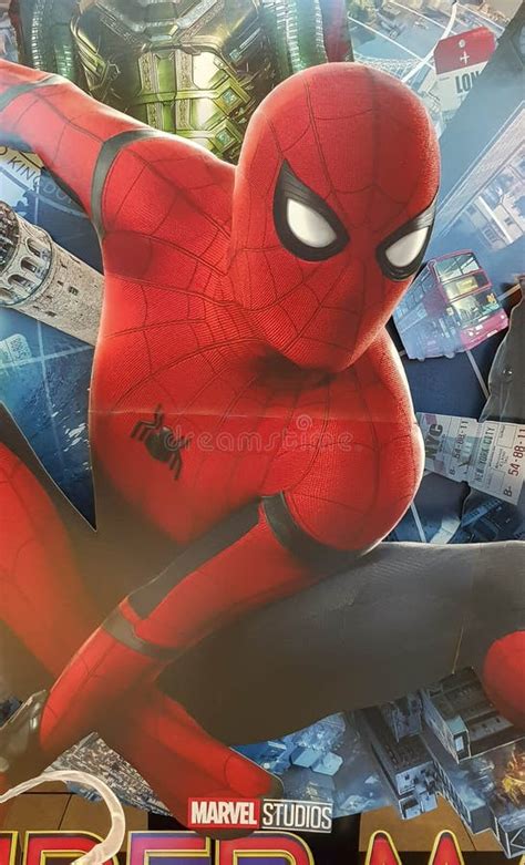 Spider Man Far From Home Movie Poster This Movie Featuring Spiderman Versus Mysterio Editorial