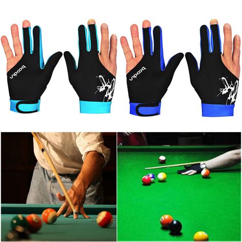 Spandex Snooker Three Finger Billiard Glove Pool Left And Right Hand Open Lightweight Fabric