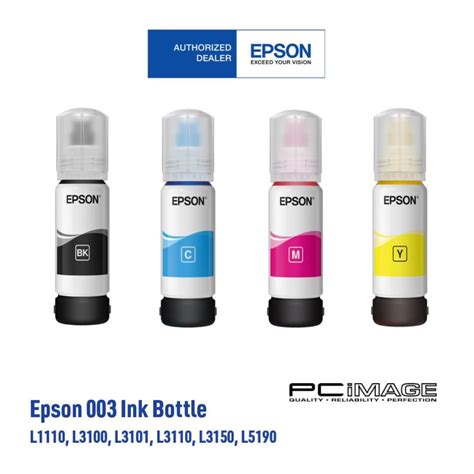 Epson Original 003 Bkcmy Refill Ink Bottle L1110l3110l3150l5190