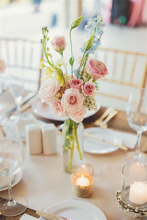 Pink Floral Centerpiece In Bud Vase