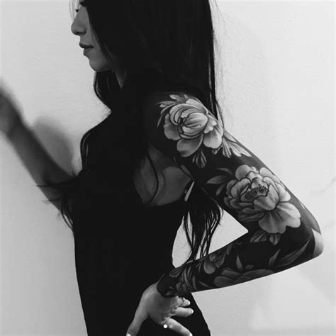 Myranda Halls Awesome Black And Grey Tattoo Sleeve