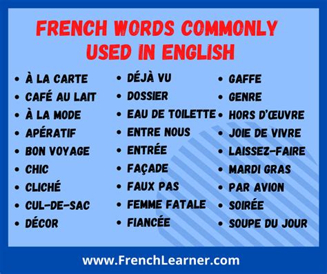 60 French Words Used In English Frenchlearner